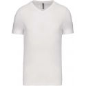 T-shirt homme col V en coton peigné lavé aux enzymes, 180 g/m²