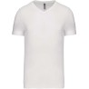 T-shirt homme col V en coton peigné lavé aux enzymes, 180 g/m²