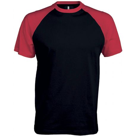 T-shirt baseball bicolore manches courtes, 165 g/m²