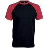 T-shirt baseball bicolore manches courtes, 165 g/m²