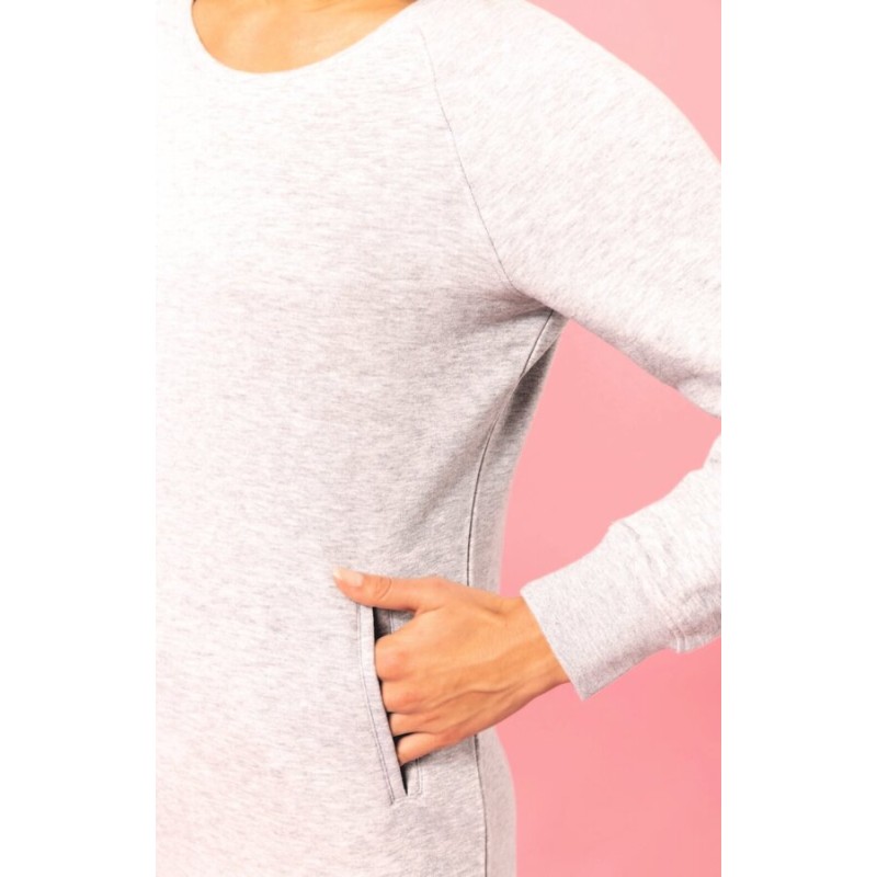 Sweat robe lounge pour femme en coton bio "No Label", 270 g/m²