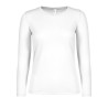 T-shirt épais femme manches longues en coton col rond, 185 g/m²