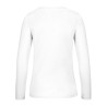 T-shirt épais femme manches longues en coton col rond, 185 g/m²