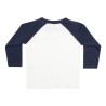 T-shirt baseball manches longues bébé bicolore en coton, 160 g/m²