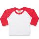 T-shirt baseball manches longues bébé bicolore en coton, 160 g/m²