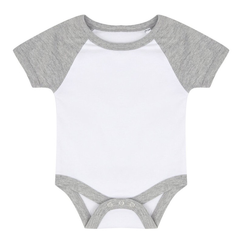 Body bébé baseball manches courtes à boutons-pression, 160 g/m²