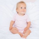 Body bébé manches courtes et col large en coton doux, 200 g/m²