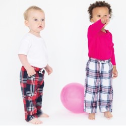 Pantalon bébé tartan confortable en coton, taille élastiquée