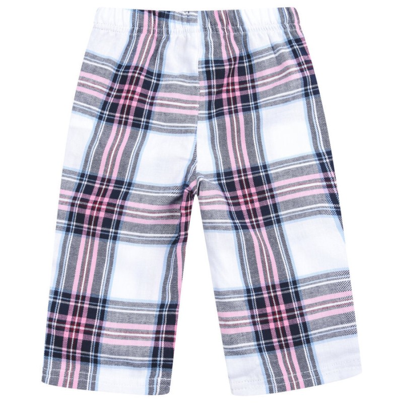 Pantalon bébé tartan confortable en coton, taille élastiquée