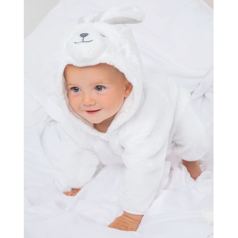 Combinaison lapin ultra douce pour bébé à capuche, 160 g/m²