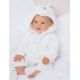 Combinaison lapin ultra douce pour bébé à capuche, 160 g/m²