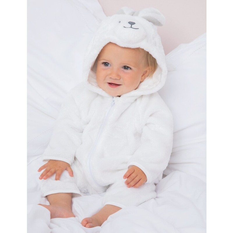 Combinaison lapin ultra douce pour bébé à capuche, 160 g/m²