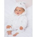 Combinaison lapin ultra douce pour bébé à capuche, 160 g/m²
