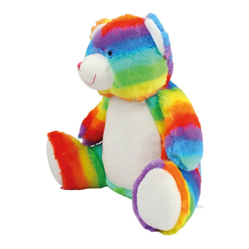 Peluche zippée Ours multicolore pour bébé, conforme norme EN71