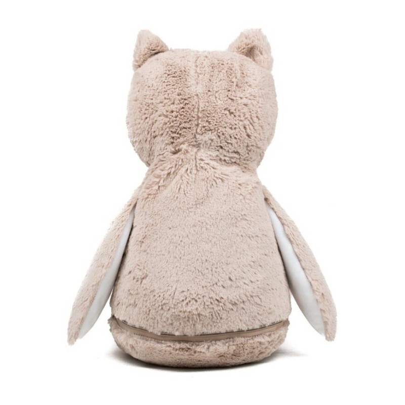 Peluche zippée Chouette pour bébé, conforme norme EN71