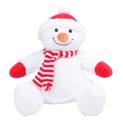 Peluche zippée Bonhomme de neige pour bébé, conforme norme EN71