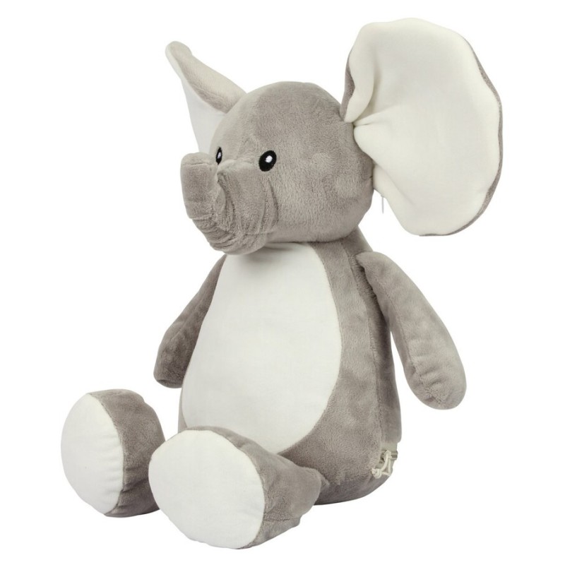 Peluche zippée Éléphant pour bébé, conforme norme EN71