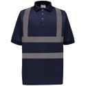 Polo fluo de sécurité manches courtes avec bandes réfléchissantes