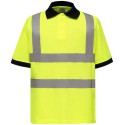 Polo fluo de sécurité manches courtes avec bandes réfléchissantes