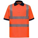 Polo fluo de sécurité manches courtes avec bandes réfléchissantes