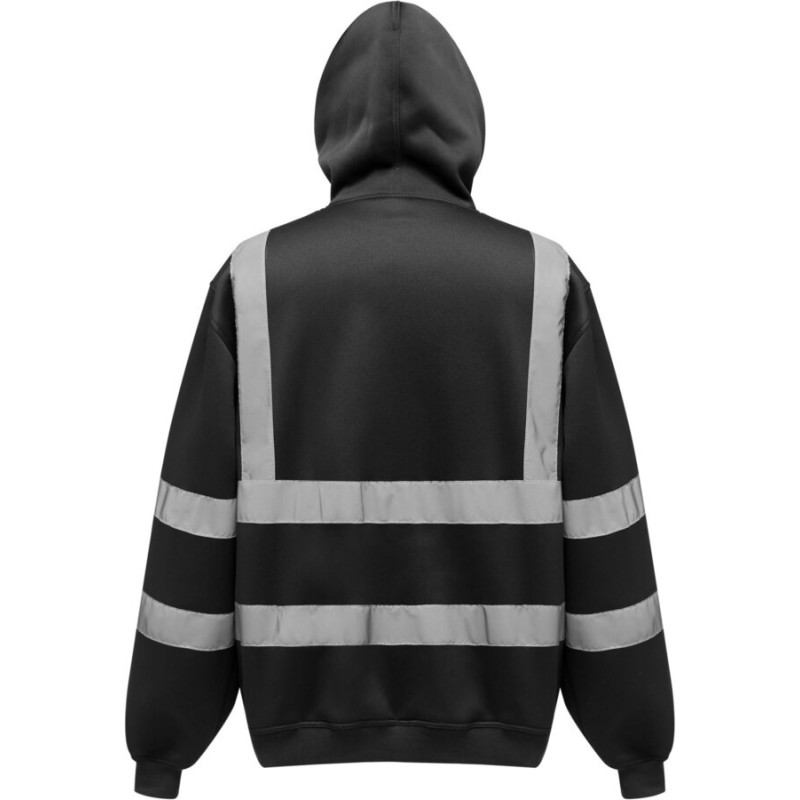 Sweat-shirt de sécurité Hi-Vis à capuche avec bandes réfléchissantes