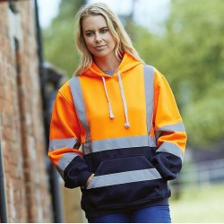 Sweat-shirt de sécurité Hi-Vis à capuche avec bandes réfléchissantes