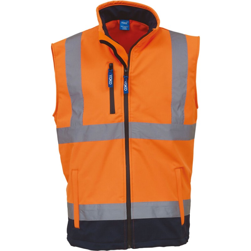 Bodywarmer de sécurité imperméable Haute Visibilité, 340 g/m²