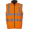 Bodywarmer de sécurité Hi-Vis réversible avec intérieur polaire chaud