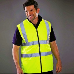 Bodywarmer de sécurité Hi-Vis réversible avec intérieur polaire chaud