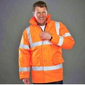 Veste parka de sécurité haute visibilité avec capuche intégrée