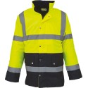 Veste de sécurité bicolore Hi-Vis avec capuche intégrée dans le col