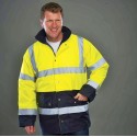Veste de sécurité bicolore Hi-Vis avec capuche intégrée dans le col