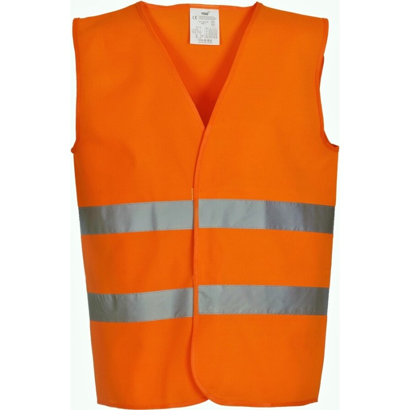 Gilet de sécurité pour adulte avec bordures et bandes réfléchissantes