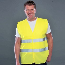 Gilet de sécurité pour adulte avec bordures et bandes réfléchissantes