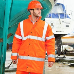 Veste parka de sécurité haute visibilité, coupe-vent et imperméable