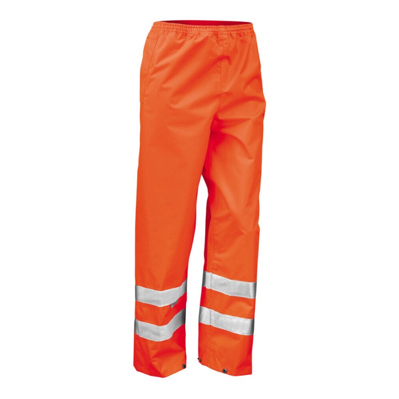 Pantalon de pluie haute visibilité imperméable, taille élastique