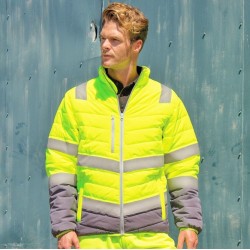 Veste de sécurité homme matelassée haute visibilité au toucher doux