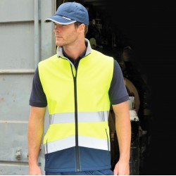 Bodywarmer softshell de travail haute visibilité, 280 g/m²