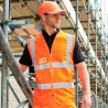 Gilet de sécurité Hi-Vis fermeture éclair, bandes réfléchissantes