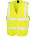 Gilet de sécurité Hi-Vis fermeture éclair, bandes réfléchissantes