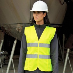 Gilet de sécurité femme haute-visibilité à scratch, taille ajustée