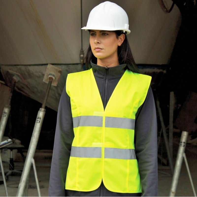 Gilet de sécurité femme haute-visibilité à scratch, taille ajustée