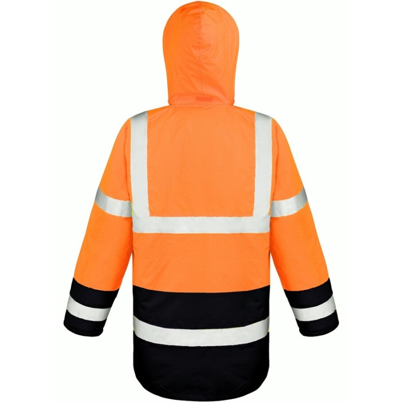 Veste de sécurité coupe-vent et imperméable avec capuche pliable