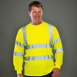 T-shirt de sécurité manches longues haute visibilité, 200 g/m²