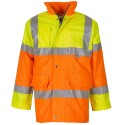 Veste parka bicolore haute visibilité coupe-vent et imperméable