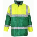 Veste parka bicolore haute visibilité coupe-vent et imperméable