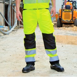 Pantalon de sécurité haute visibilité multi-poches et genouillères