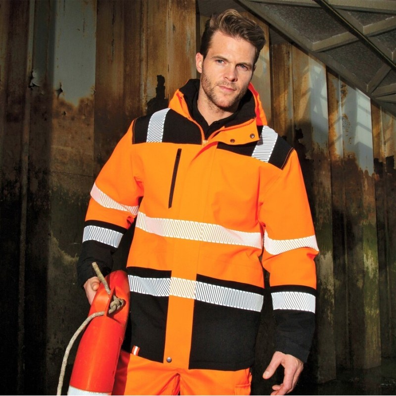 Veste softshell imperméable et imprimable haute visibilité, 200 g/m²