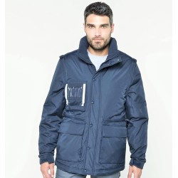 Veste parka de travail avec manches amovibles et capuche