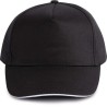 Casquette 5 panneaux en coton, liseré contrasté sur la visière, 155 g/m²